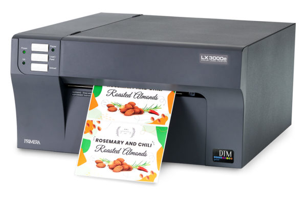 Farbetikettendrucker mit farbigen Etikett, der LX3000e